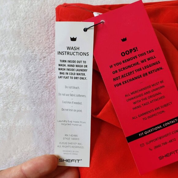 SHEFIT nwt Boss Leggings SilkSculpt Seamless High Rise 2Luxe Orange Red Rush - Picture 9 of 14
